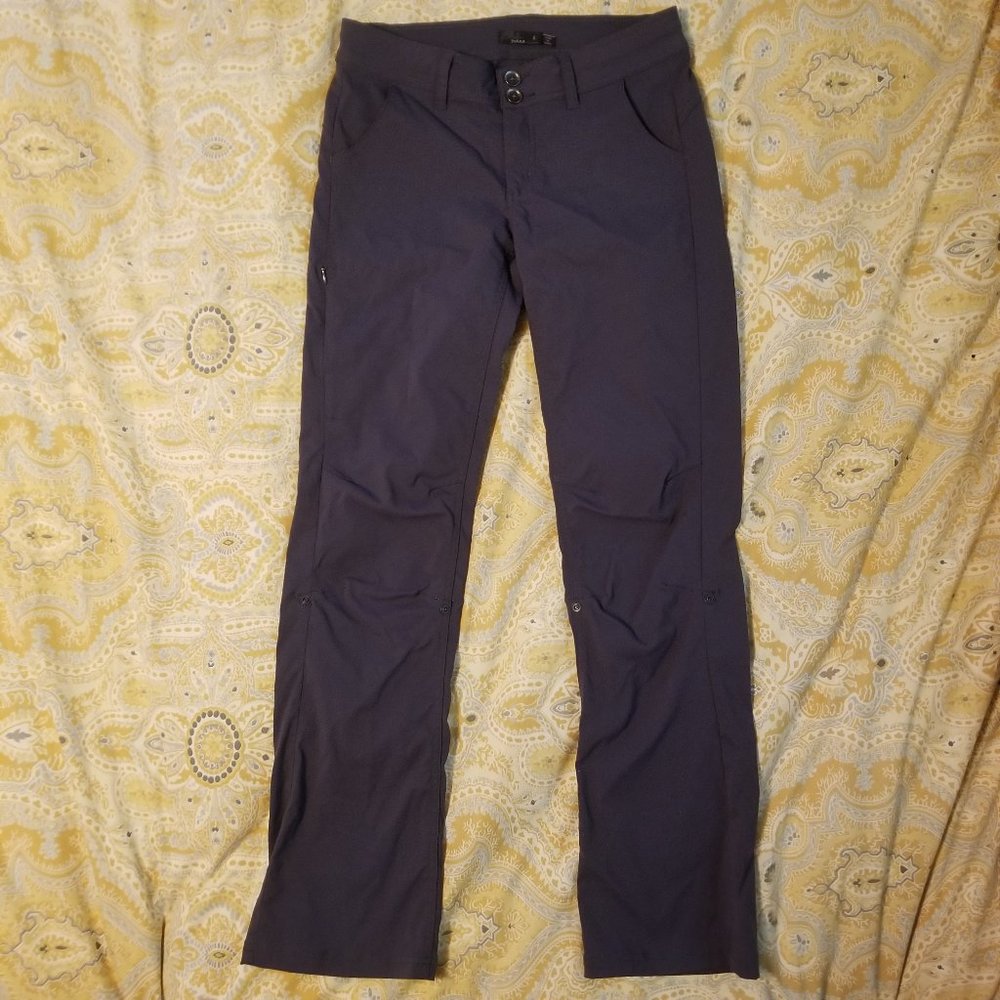 Prana Halle roll-up gray hiking pants, size 4
